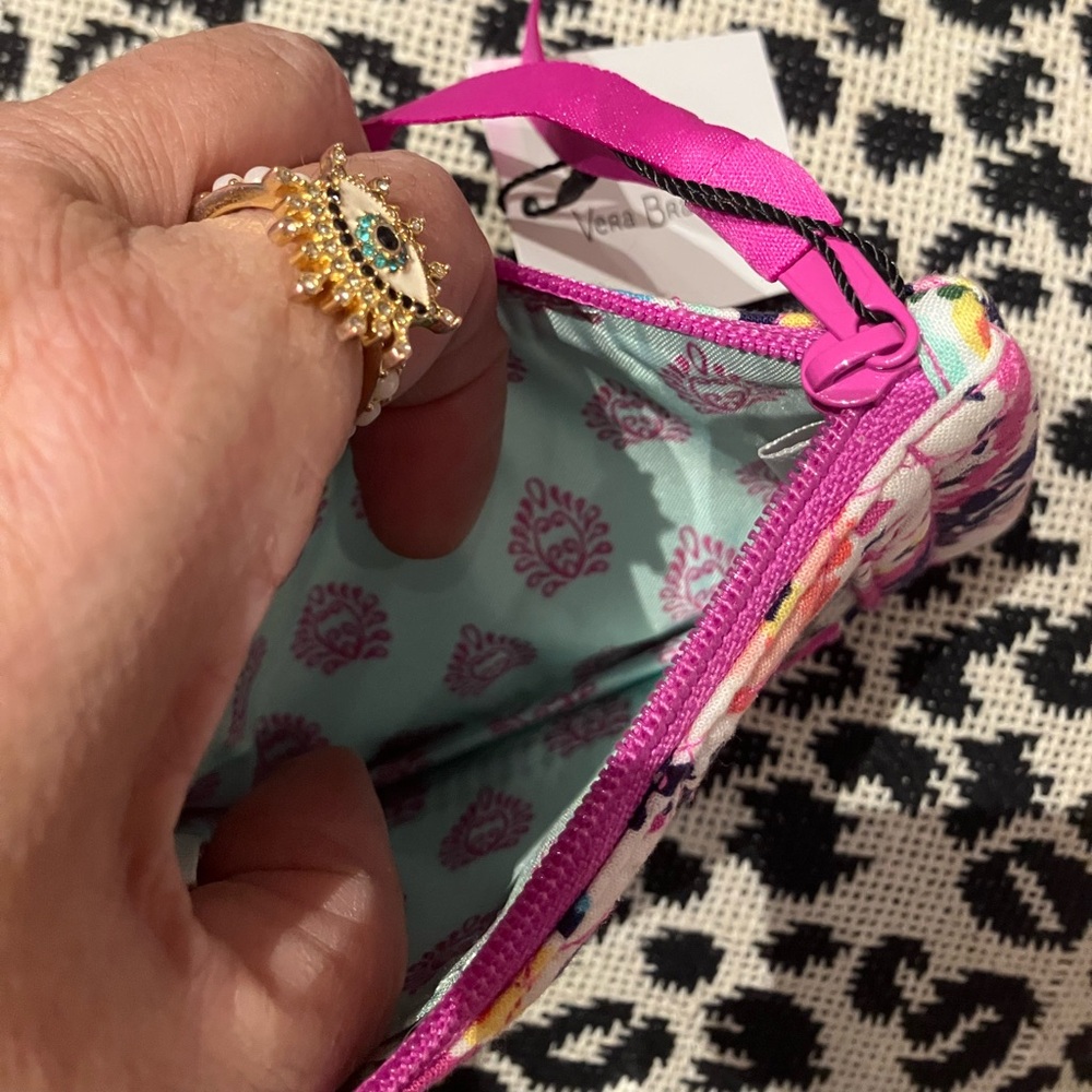 Vera Bradley Pink and Blue Floral ID Case Pouch - Picture 6 of 7